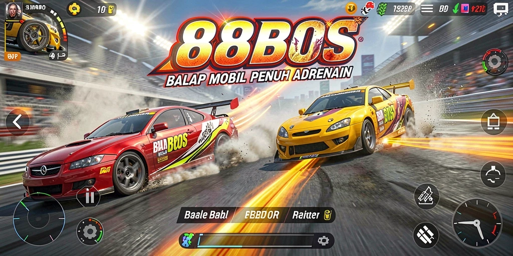 Tampilan gameplay mendebarkan dalam balapan 88BOS.