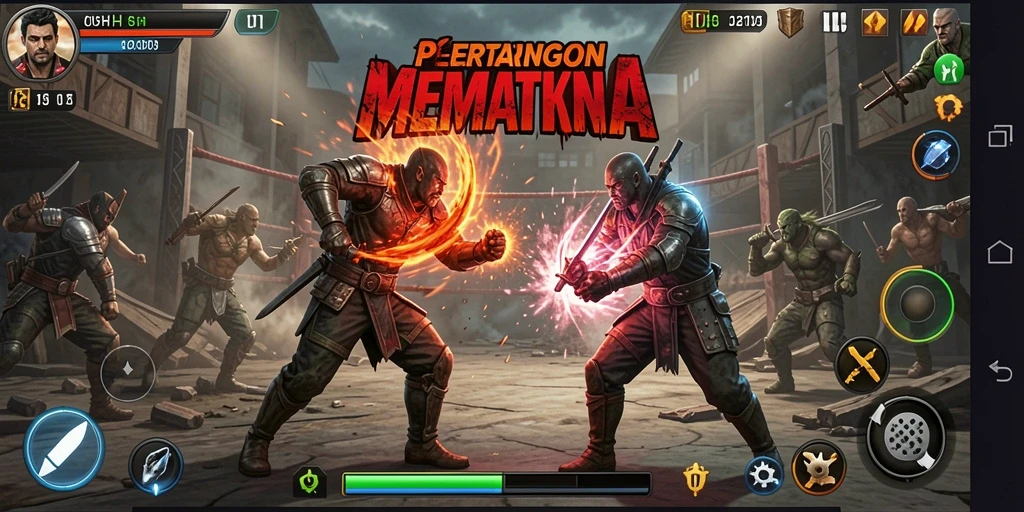 Tampilan aksi intens dalam pertarungan 8HHH yang seru.