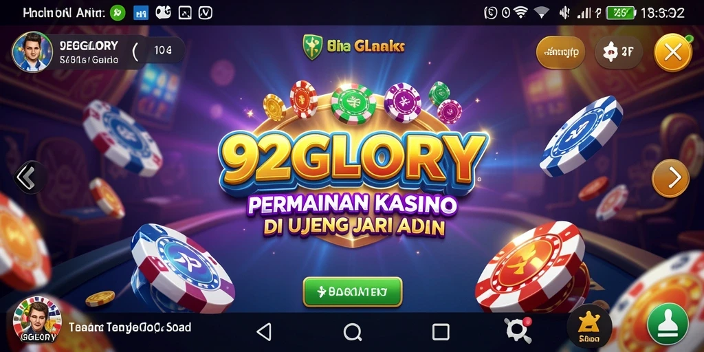 Tampilan gameplay seru di 92GLORY dengan berbagai permainan Kasino.