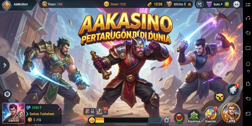 Screenshot gameplay <strong>AAKASINO</strong> yang menunjukkan pertarungan yang seru dan intens.