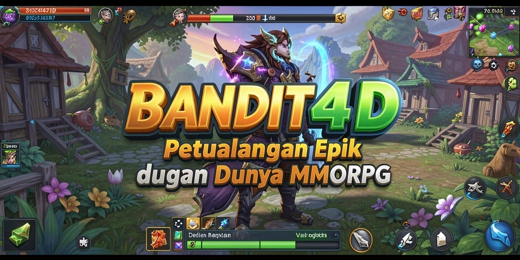 Tangkapan layar gameplay BANDIT4D menampilkan aksi seru dan eksplorasi dunia luas MMORPG.