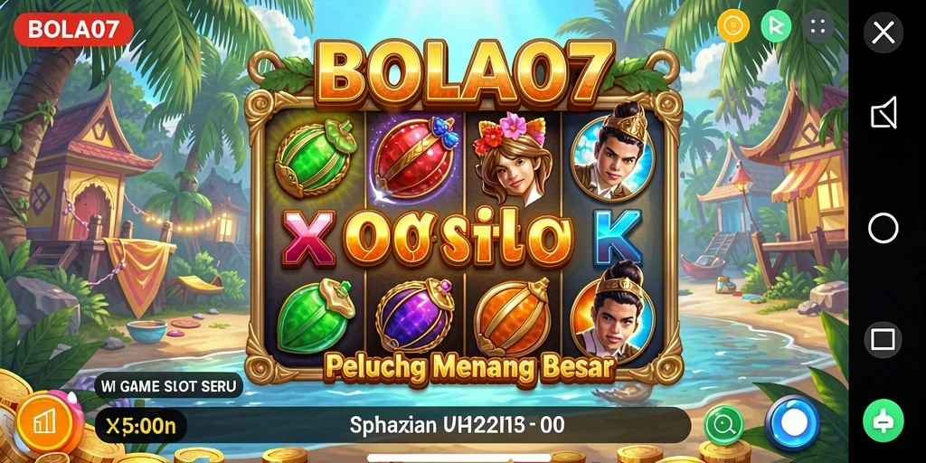 Tampilan menarik gameplay Slot BOLA07 dengan berbagai tema.