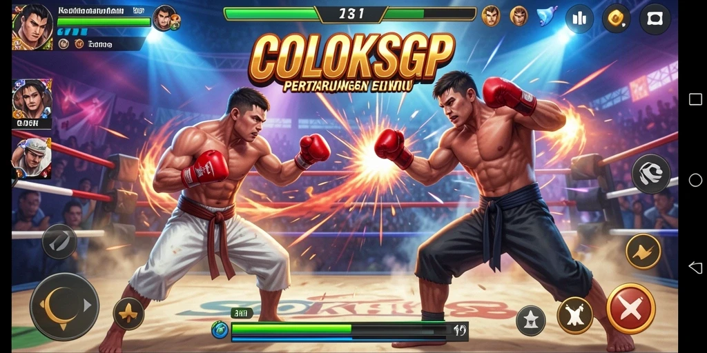 Menampilkan gameplay seru COLOKSGP dengan pertarungan epik.