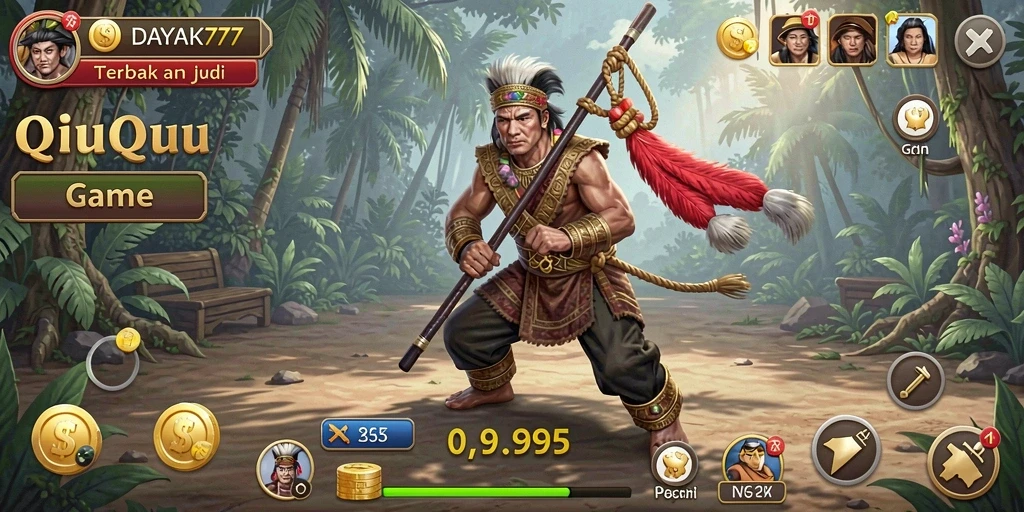 Screenshot menunjukkan gameplay seru dari DAYAK777.