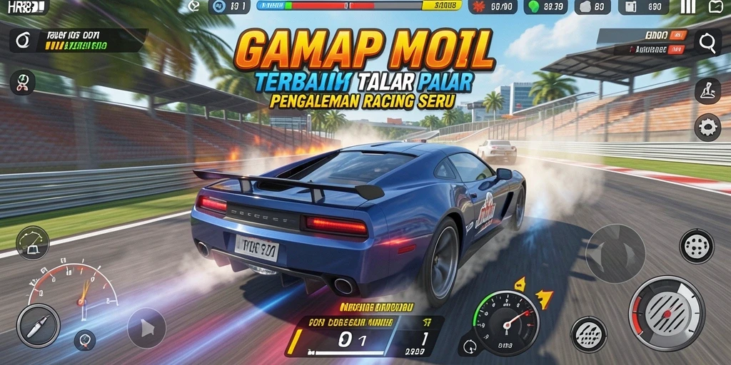 Tampilan gameplay HR89 yang mendebarkan saat balap mobil.