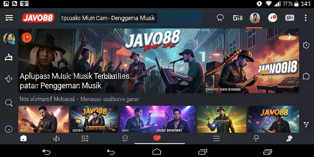 Screenshot gameplay JAVO88 yang menunjukkan fitur pemilihan lagu.