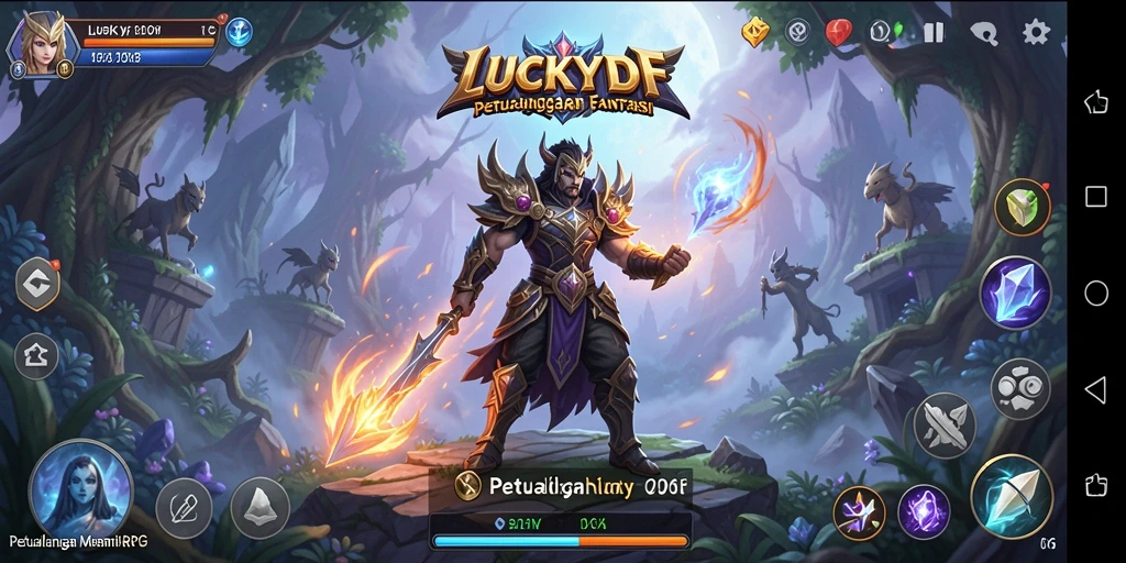 Tampilan gameplay yang menarik dan penuh aksi dalam LUCKYDF.
