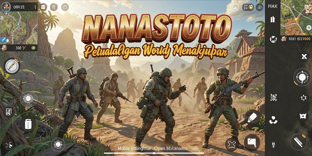 Screenshot gameplay NANASTOTO menunjukkan petualangan seru di dunia terbuka.