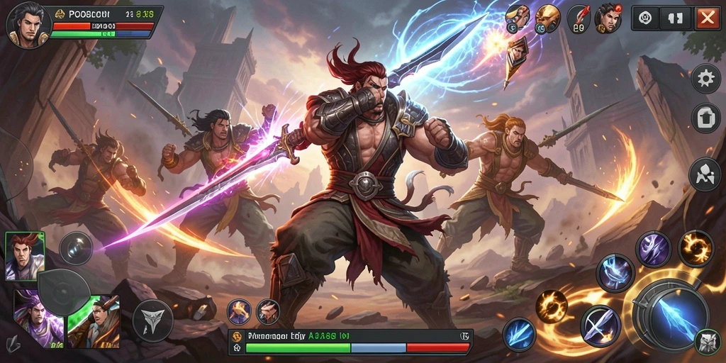 Tampilan gameplay POA88 yang menegangkan dengan aksi bertarung seru.