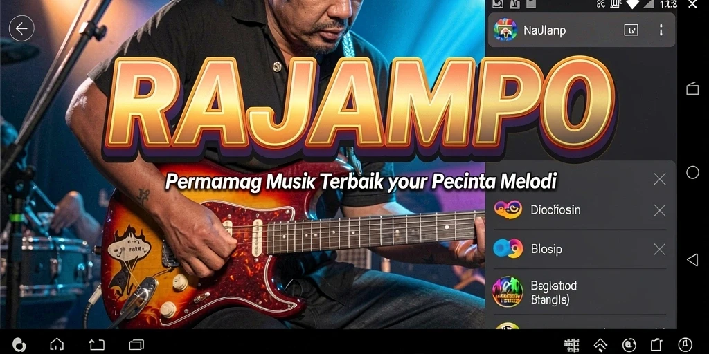 Tampilan gameplay RAJAMPO yang menarik dengan berbagai pilihan lagu.