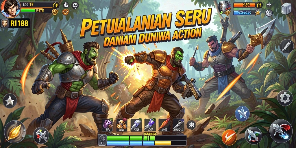 Tampilan gameplay RI188 yang menampilkan pertarungan seru dan tantangan.
