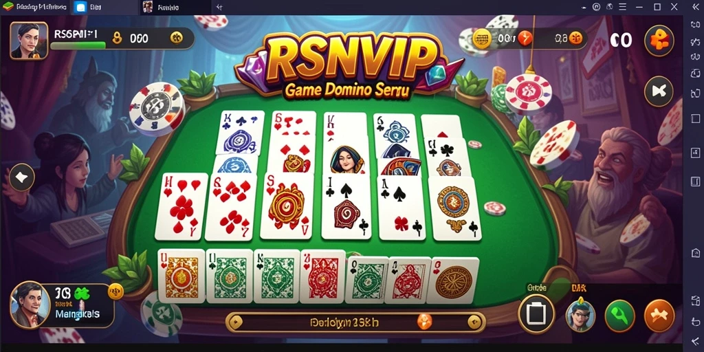 Screenshot gameplay RSNVIP menampilkan momen aksi seru dalam game Domino.