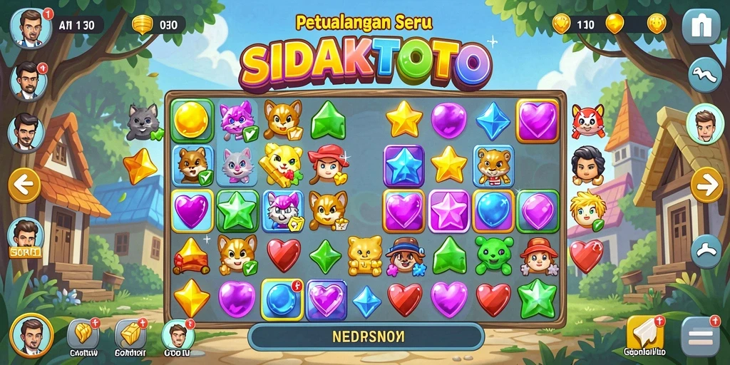 Tampilan permainan SIDAKTOTO dengan grafis berwarna-warni dan gameplay seru.