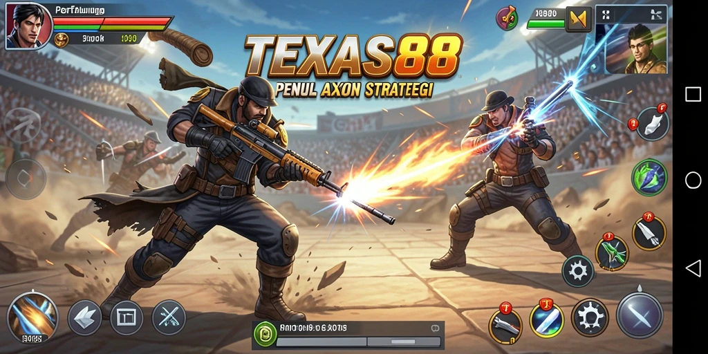 Gameplay TEXAS88 menampilkan pertarungan seru dan karakter yang beragam.