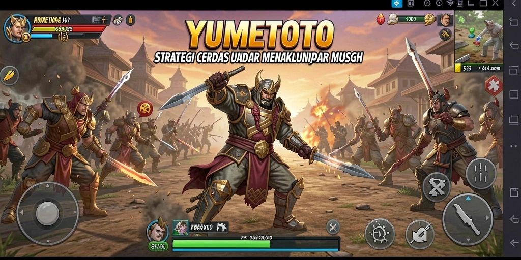 Tampilan gameplay menantang dalam YUMETOTO yang strategis.